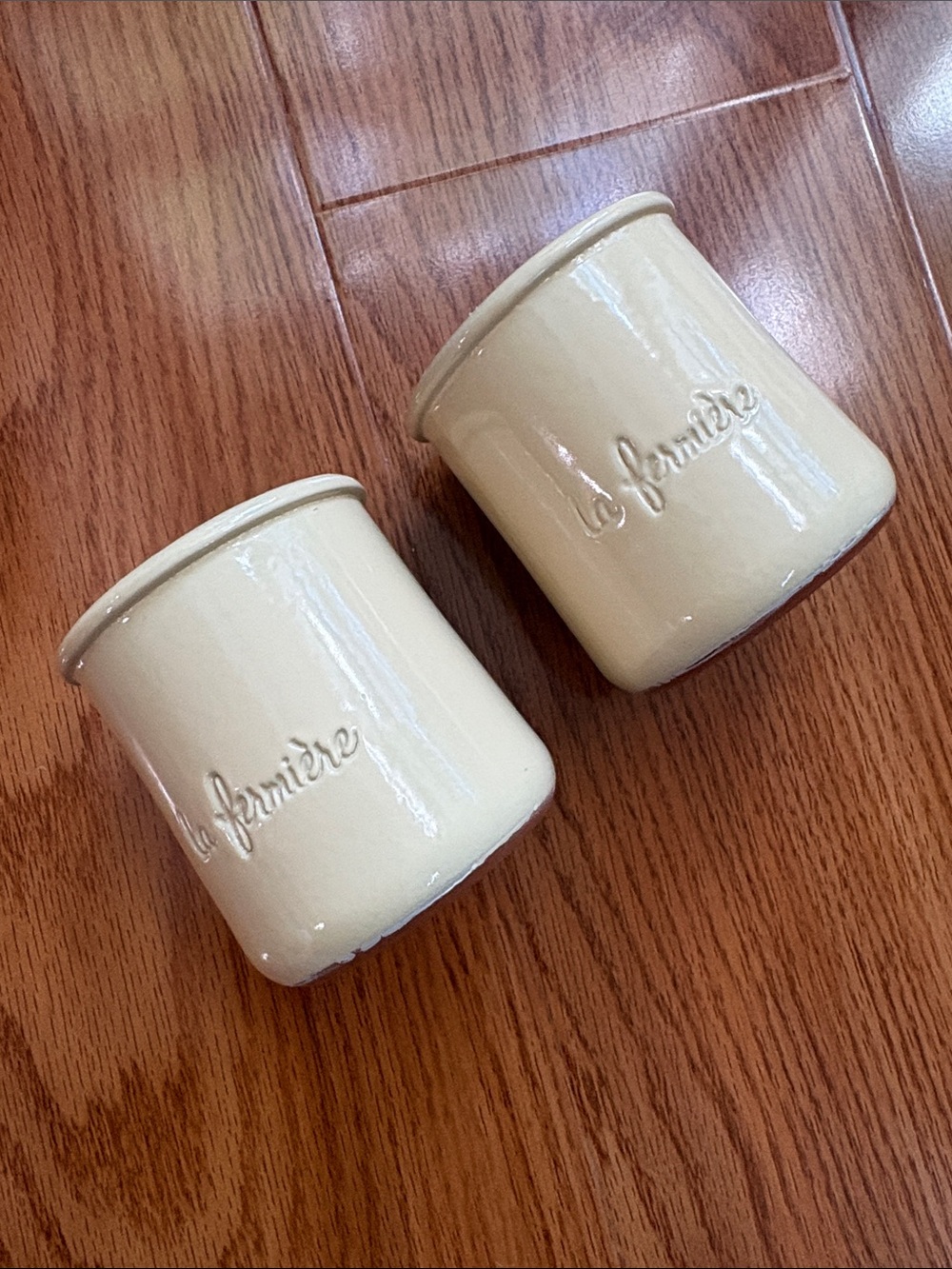 La Fermiere Light Yellow Set of 2 Yogurt Pots
